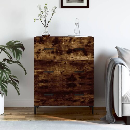 vidaXL Komoda dimljeni hrast 69,5x34x90 cm inženirski les Cene