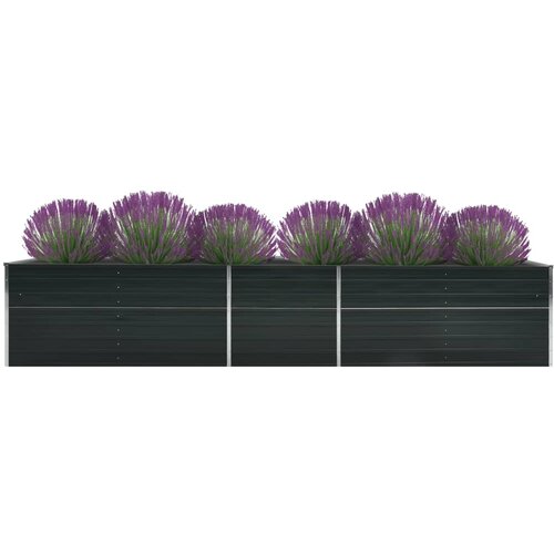 vidaXL Visoka greda pocinkano jeklo 400x80x45 cm antracitna Cene