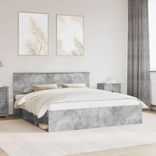  Okvir za krevet Beton 180 x 200 cm Konstruirano drvo Cene