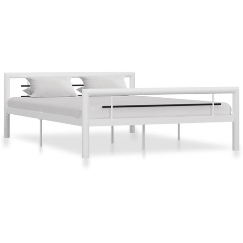 VidaXL Okvir za krevet bijelo-crni metalni 140 x 200 cm Slike