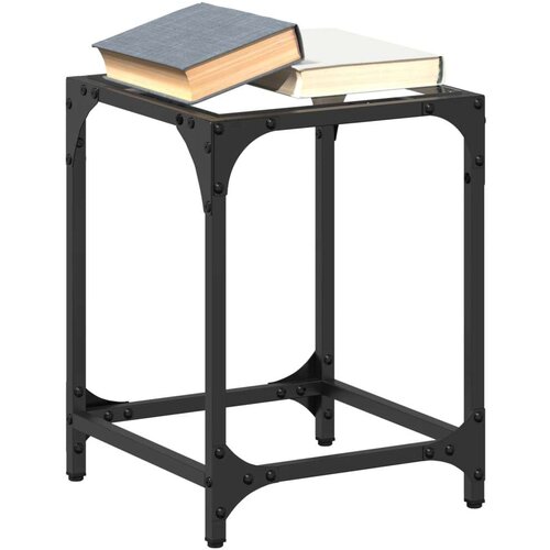 vidaXL Stolić s prozirnom staklenom površinom 30x30x40 cm čelik Cijene