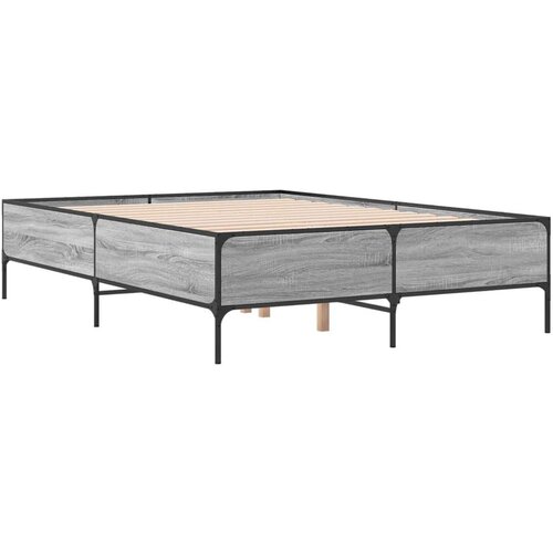 VidaXL Okvir za krevet boja hrasta 120x190cm konstruirano drvo i metal Slike