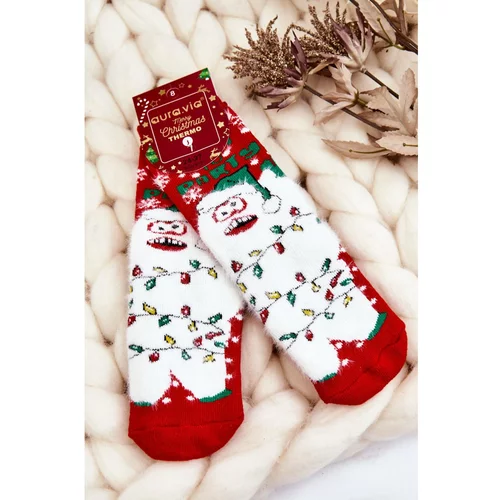 Kesi Children's Christmas Cotton Thermoactive Socks Yeti Red