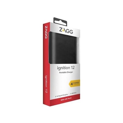 ZAGG zunanja baterija powerbank 12.000 mAh - črn Slike