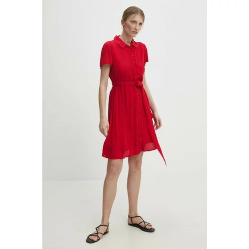 Answear Lab Haljina boja: crvena, mini, širi se prema dolje