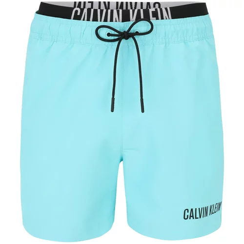 Calvin Klein Swimwear Kupaće hlače akvamarin / svijetlosiva / crna