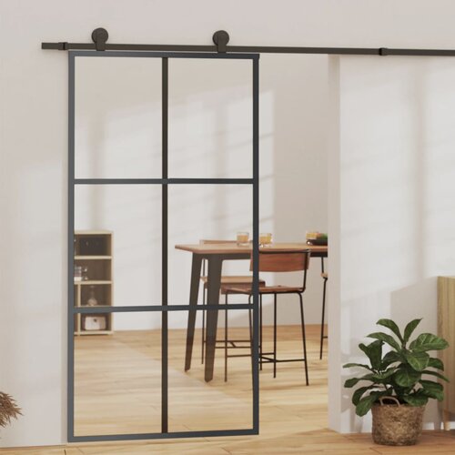 Furnova Drsna vrata z opremo ESG steklo in aluminij 102x205 cm, (21944891) Slike