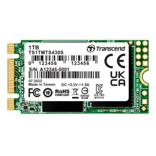 Transcend 1TB M.2 2242 (TS1TMTS430S) ssd disk Slike
