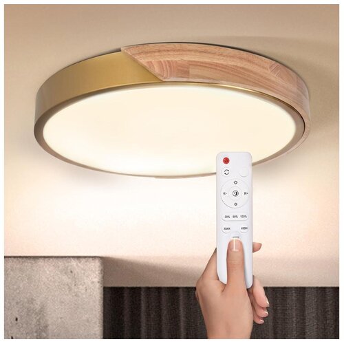 Brilagi prigu&amp;scaron;iva LED svetiljka PILANA LED/48W/230V hrast/zlatna &amp;Oslash; 40 cm + daljinski upravljač Slike