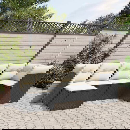 vidaXL 6-dijelni set vrtnih sofa s jastucima crni od poliratana Cijene