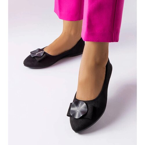 Gemre Black ballet flats adorned with rhinestones Rémy Cijene