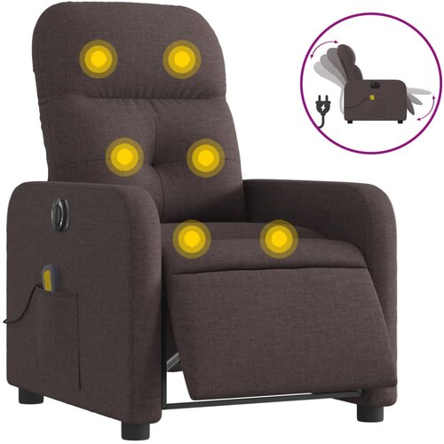 Maison Chic Električni masažni naslanjač - Relax naslanjač temno rjavo blago, (22134210) Cene