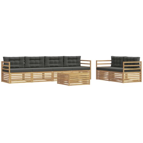 vidaXL Zunanja garnitura za sedenje 7 pcs Bela in antracit Poliester, (5000281962) Cene