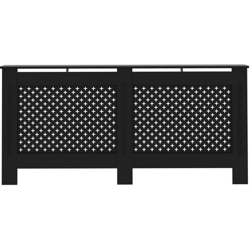 VidaXL pokrov za radijator crni 172 x 19 x 81 cm mdf Slike