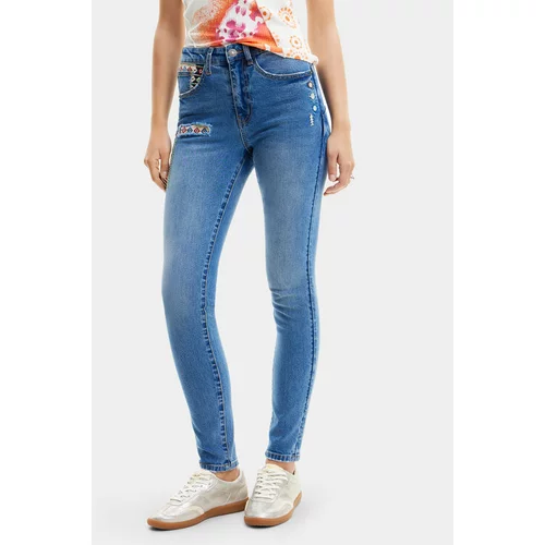Desigual Jeans hlače Maryland 24SWDD31 Modra Slim Fit
