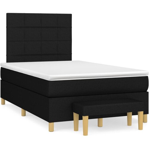 VidaXL Box spring postelja z vzmetnico črna 120x190 cm blago Slike