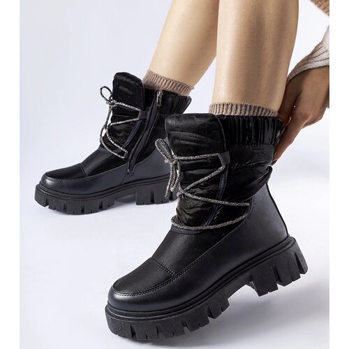 Gemre Black snow boots with rhinestones Pettenasco Cene