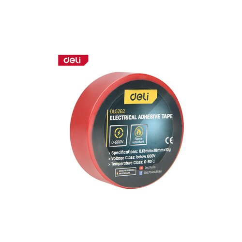 Deli PVC izolir traka crvena 18mm x 10m EDL5262 Cene