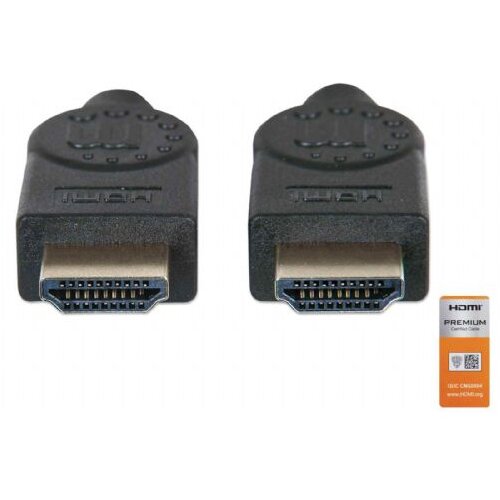 Manhattan Kabl 355346 HDMI M/M 4K/60Hz/100Mbps/1.8m Slike