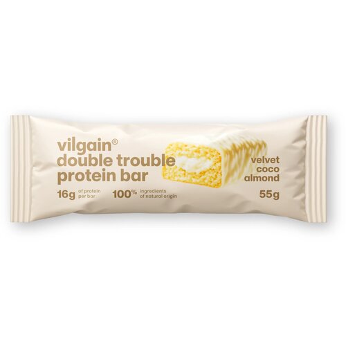 Vilgain Double Trouble proteinska pločica - Krema od kokosa i badema Cijene