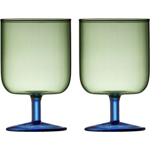  Vinski kozarec Torino 30 cl, 2 kosa - Zelena/modra Cene