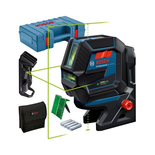 Bosch GCL 2-50 G + magnetni nosač sa štipaljkom + kofer; kombinovani samonivelišući laser za linije sa zelenim zrakom; 2 linije (0601066M02) Slike