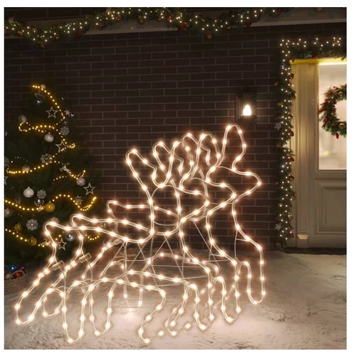  Božični severni jeleni LED 3 kosi toplo beli 57x55x4,5 cm