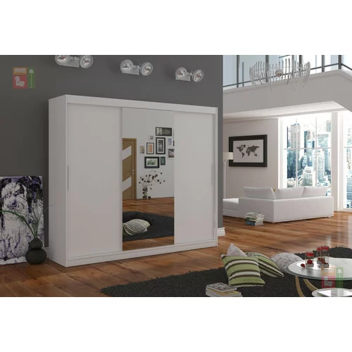 ADRK Furniture Garderobna omara z drsnimi vrati Denis 250x58x215 cm