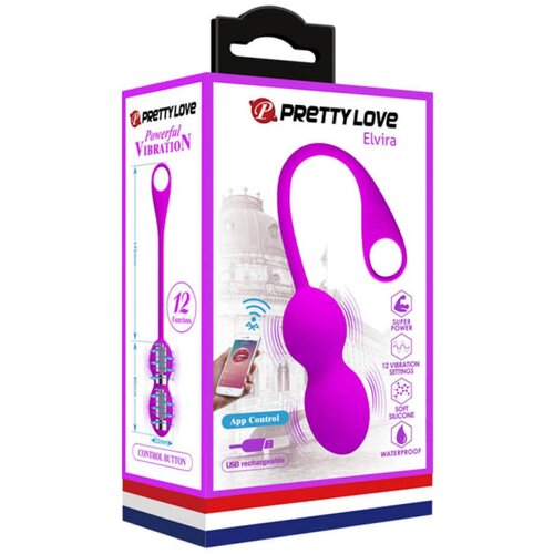 Pretty Love Elvira ljubičaste silikonske kuglice sa vibracijom preko mobilne aplikacije BI 210212HP Cene