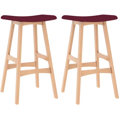 vidaXL Barski stolčki 2 kosa vinsko rdeče blago, (20700399)