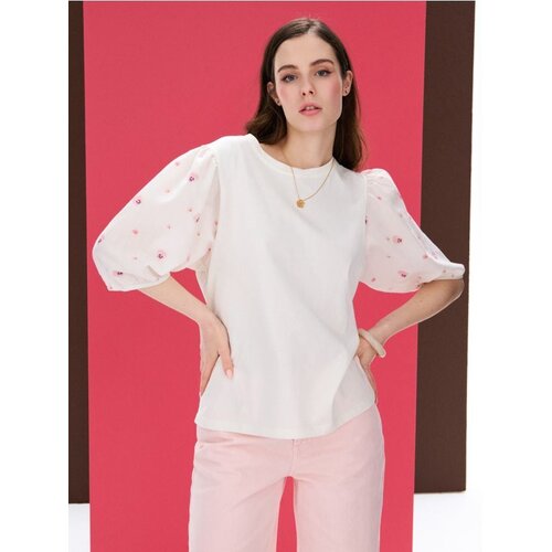 Sinsay Pamučna bluza s puf rukavom Cijene
