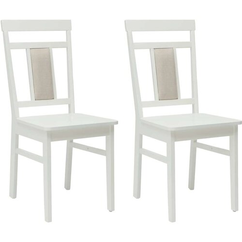  Stolac za blagovanje 2 pcs Bijelo Čvrsto drvo Slike
