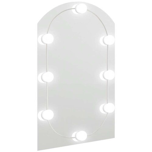 Ogledalo s LED svjetlima 60 x 40 cm stakleno u obliku luka Slike