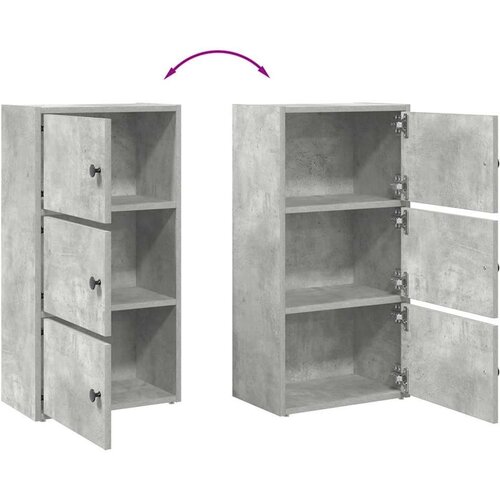 VidaXL Regal za knjige boja betona 40x24x77 cm konstruirano drvo Slike