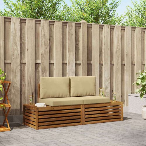  Set vanjskih sofa s jastukom 2 Komad Prirodna i bež Cene