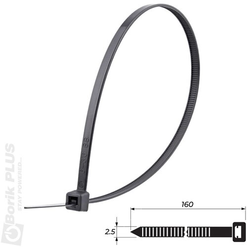 VATPAN Vezice za kablove 100 kom, 160&amp;times;2.5 mm CRNE Slike