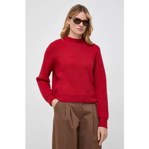 Patrizia Pepe Vuneni pulover za žene, boja: crvena, s poludolčevitom