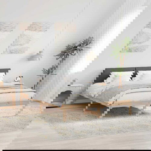 vidaXL Kovinska posteljna konstrukcija z vzglavjem rjava in temno siva Cene