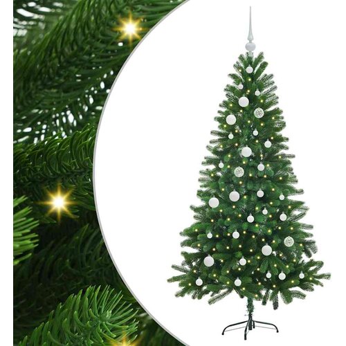  Božićno drvce s 150 LED svjetlima s stalakom Zelena 150 cm PE Slike