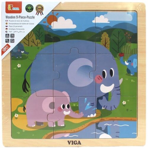 Viga Toys Drvene puzzle Slon 44626, 9 komada Cijene