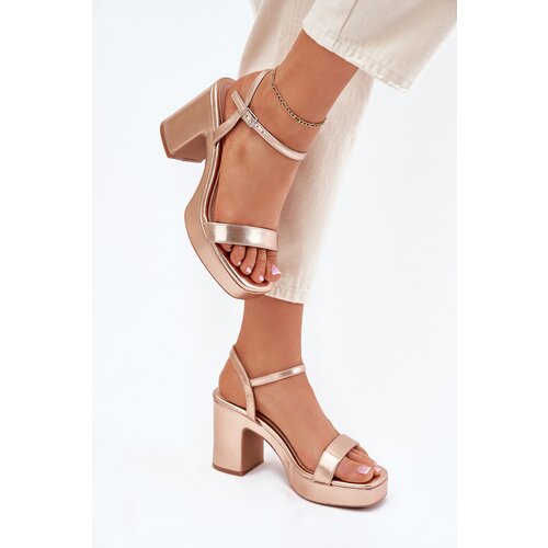 Boto Eco Leather Sandals On Heel Rose Gold Lillita Cene