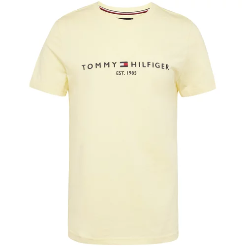 Tommy Hilfiger Majica pastelno rumena / živo rdeča / črna / bela