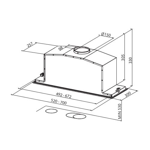Faber EV8 X/BK A52 INCA LUX Aspirator, 52cm, Crno-sivi Cene