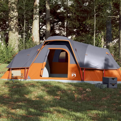  Kupolasti obiteljski šator 11 osoba sivo-narančasti vodootporni