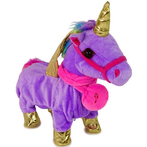Mascot Horse Interactive Unicorn Purple Golden Wings Slike