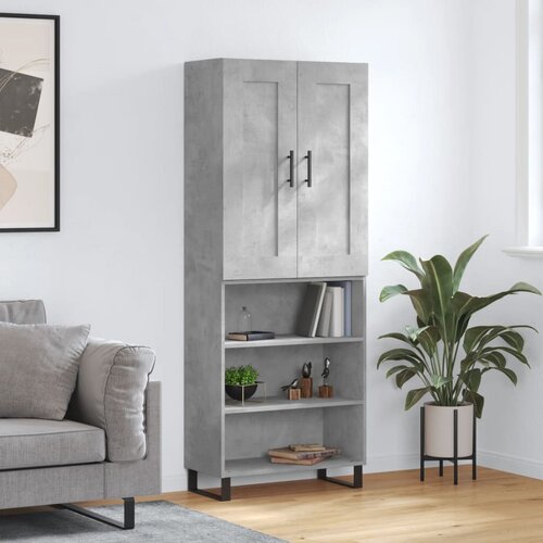 vidaXL Visoka komoda betonsko siva 69,5x34x180 cm inženirski les Cene