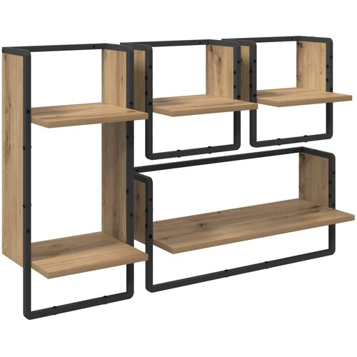  Set zidnih polica Zidne 4 pcs Umjetnički hrast 65 x 25 x 30 cm Slike