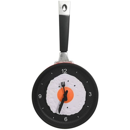  325164 Wall Clock with Fried Egg Pan Design 18,8 cm Slike