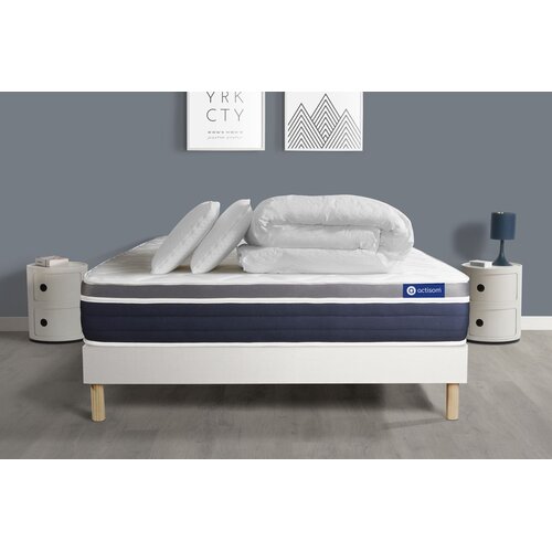 ACTISOM Kompletni paket za posteljo - Vzmetnica 140x190 cm + Vzmetni okvir z letvami (v kompletu) + 2 vzglavnika + Prevleka - Actiflex Confort, (21614353) Cene