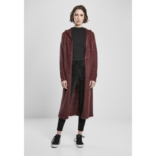Urban Classics Ladies Hooded Feather Cardigan Cherry Slike
